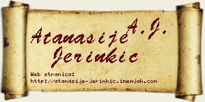 Atanasije Jerinkić vizit kartica